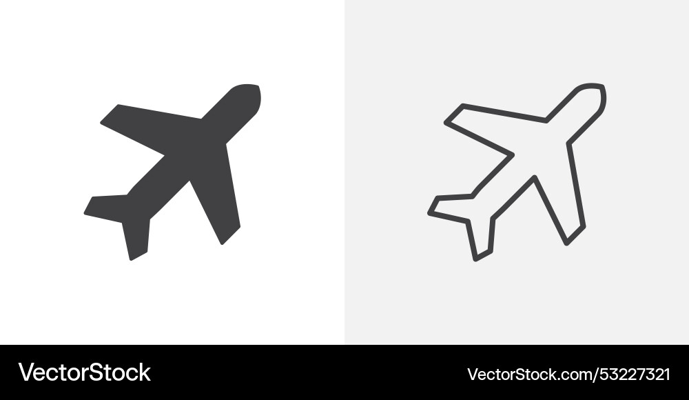 Plane icon flat and simple set design Plane icon flat and simple set design Vector Image