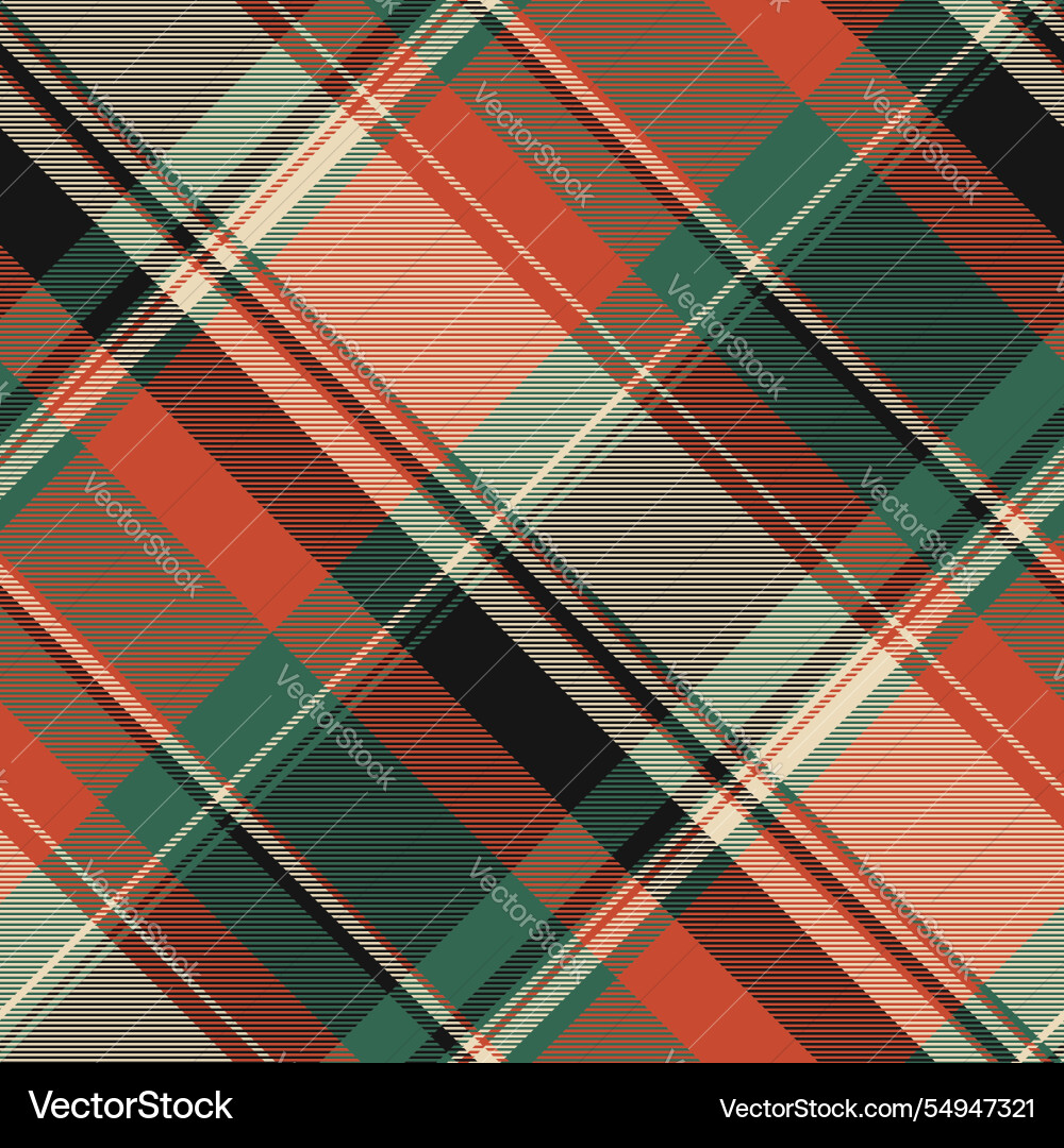 Stylish diagonal plaid pattern in vibrant red Vector Image