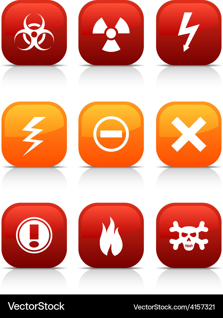Warning buttons Vector Image