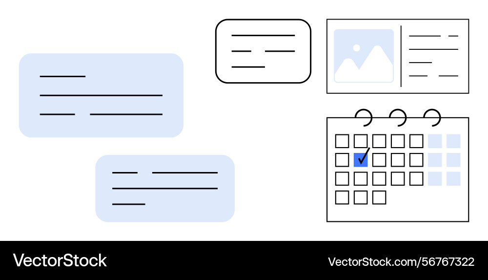 Calendar scheduling with notes and data layout Calendar scheduling with notes and data layout Vector Image