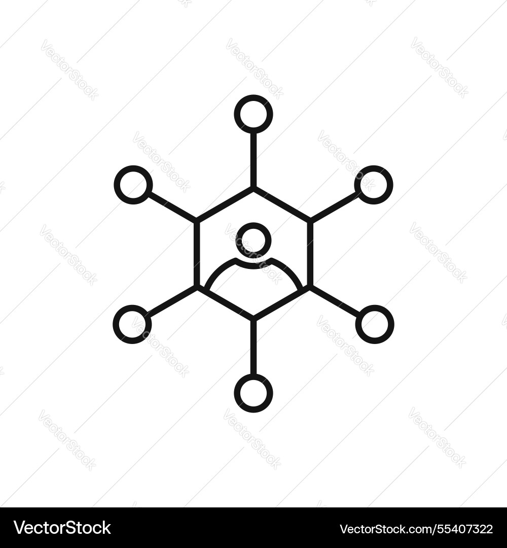 Chart connected icon simple thin line Chart connected icon simple thin line vector image