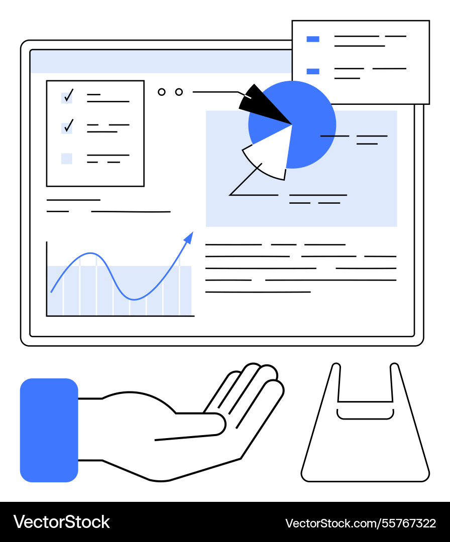 Data dashboard with charts task checklist Data dashboard with charts task checklist vector image