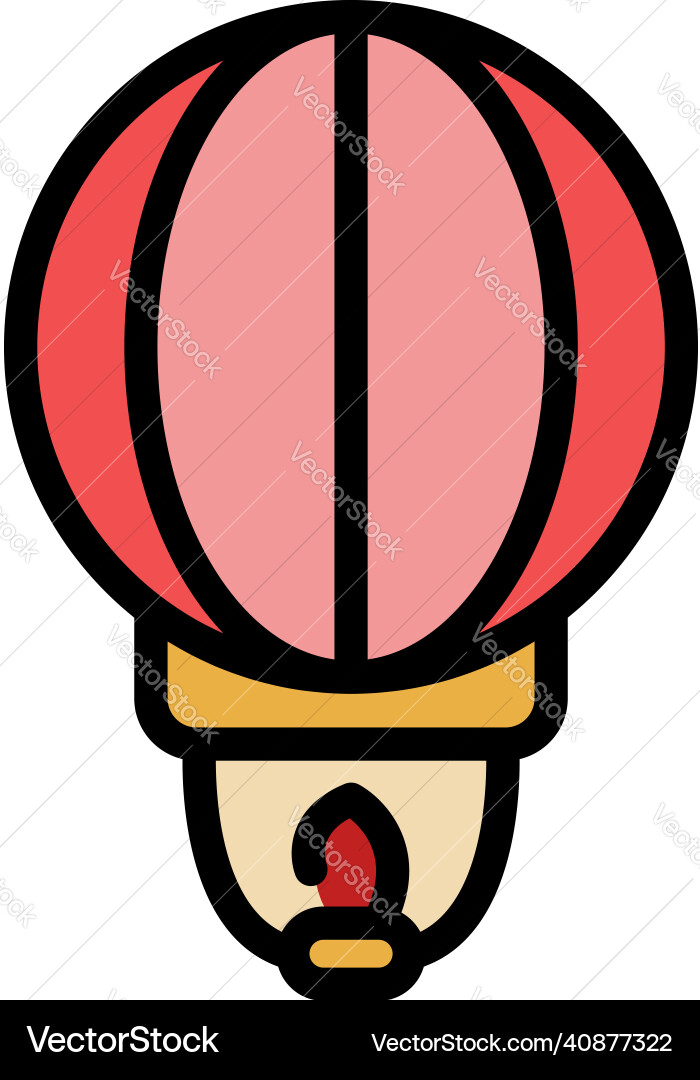 Fire floating lantern icon color outline Fire floating lantern icon color outline vector image