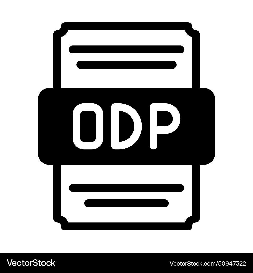 Odp spreadsheet file icon with black fill design Odp spreadsheet file icon with black fill design vector image