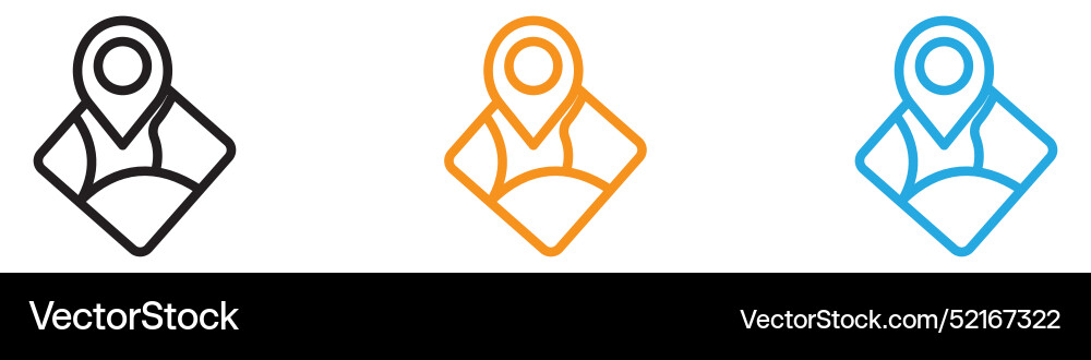 Pin on a map icon logo set collection for web app Vector Image