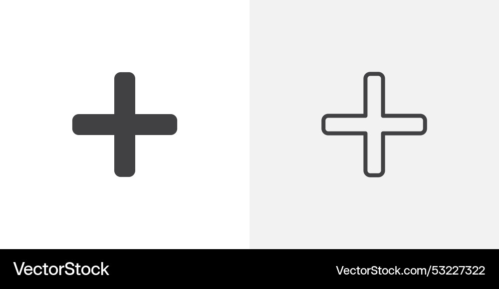 Plus icon flat and simple set design Plus icon flat and simple set design vector image