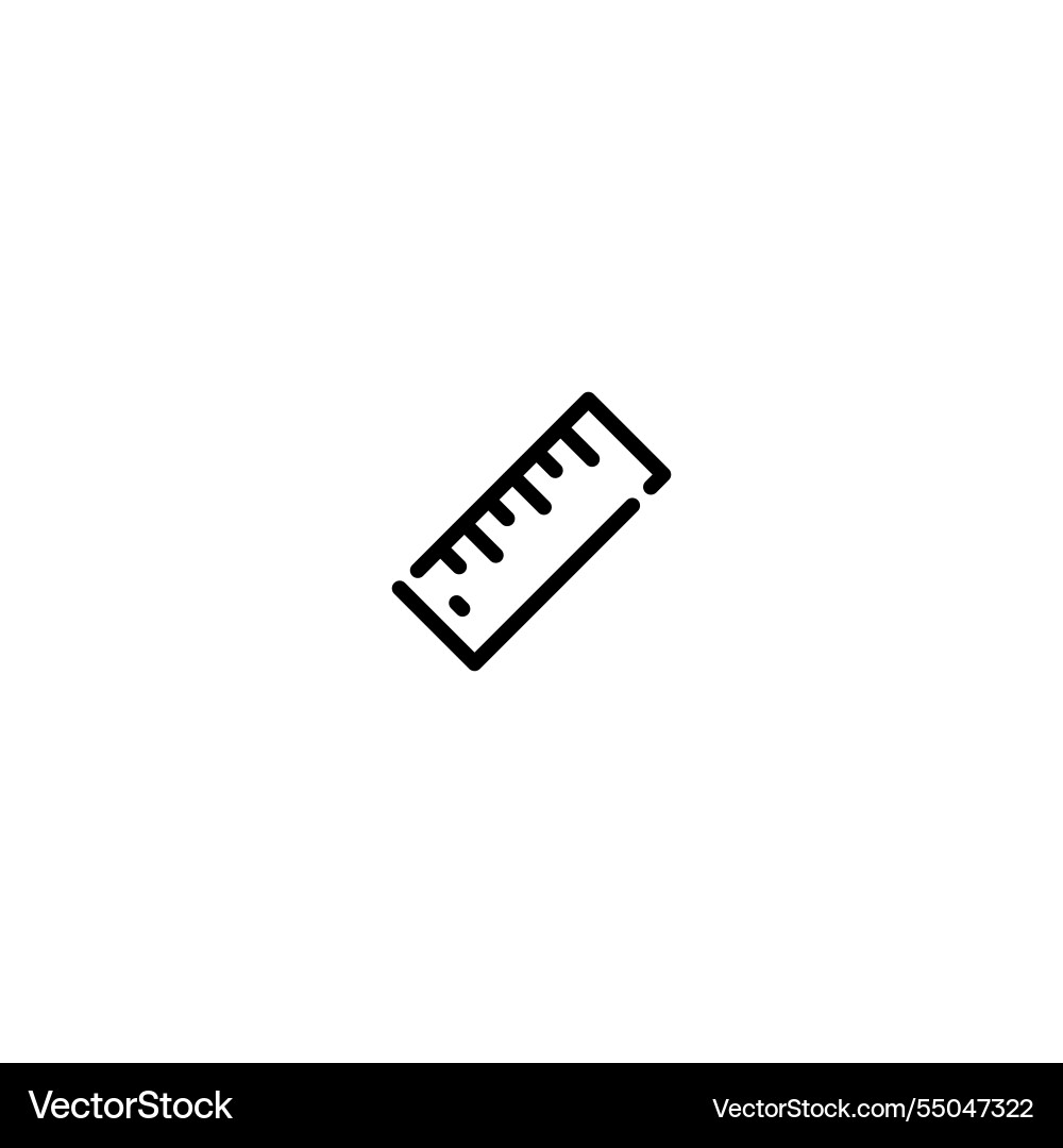 Ruler-incomplete-line-art-icon-template Vector Image