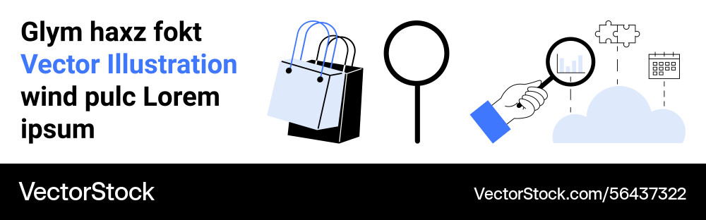 Shopping search and cloud data visualization Shopping search and cloud data visualization vector image