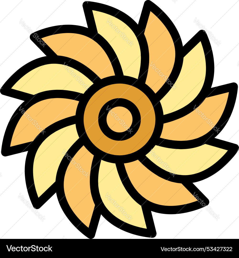 Turbine icon showing rotating blades generating Turbine icon showing rotating blades generating Vector Image