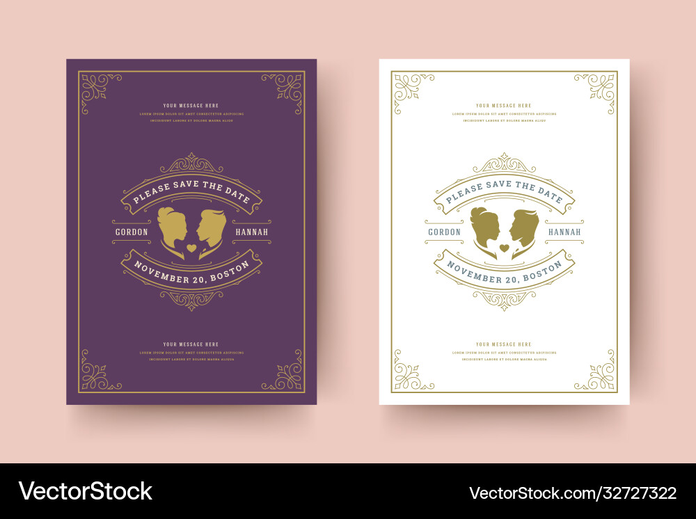 Wedding invitation save date card template Wedding invitation save date card template Vector Image