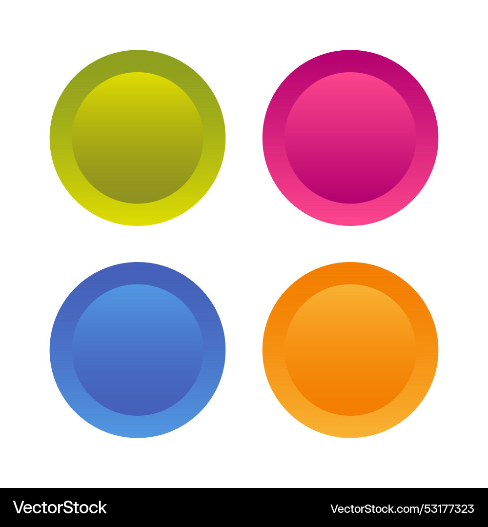 3d buttons for web design round frame set 3d buttons for web design round frame set vector image