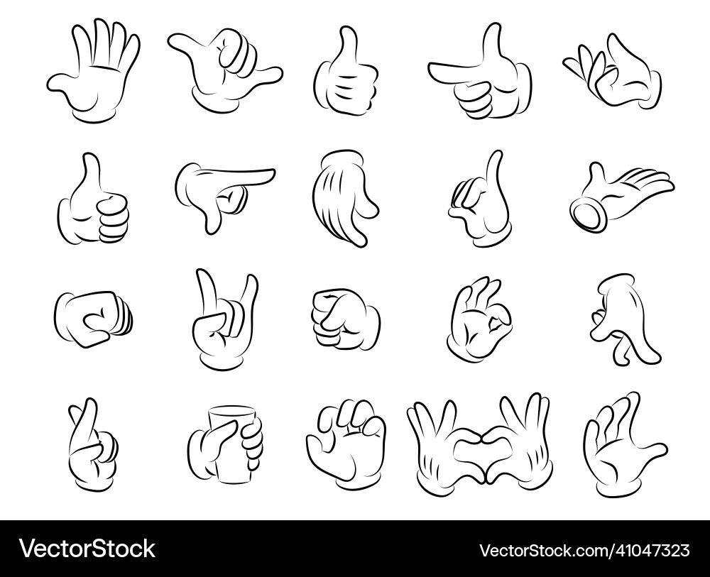 Cartoon Hand Gesten menschliche Charakter Körperteile Cartoon Hand Gesten menschliche Charakter Körperteile vektorbild