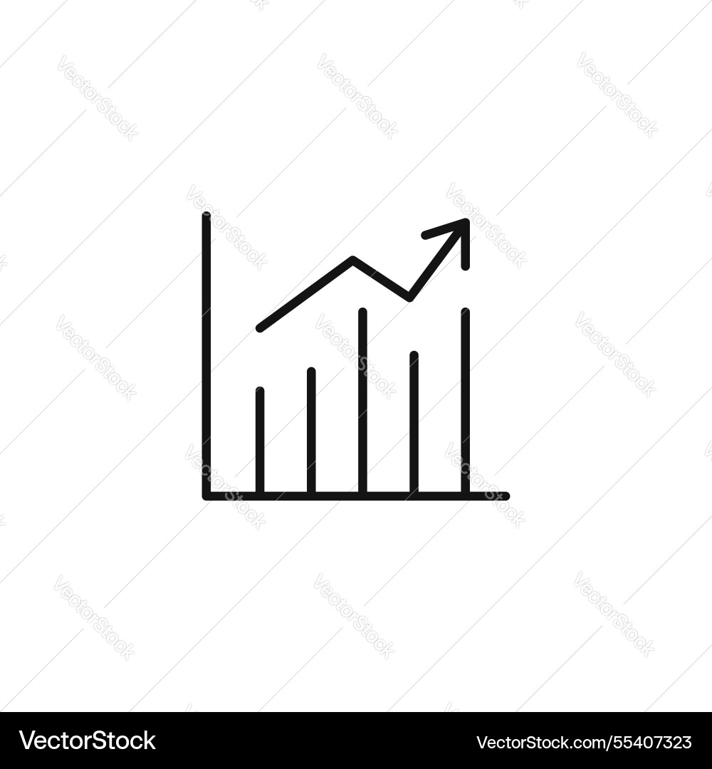 Chart histogram icon simple thin line Chart histogram icon simple thin line vector image