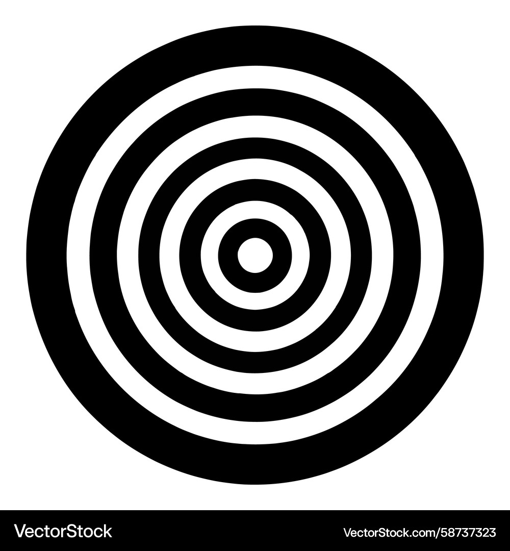 Concentric Circles Pattern - White Background Vector Image