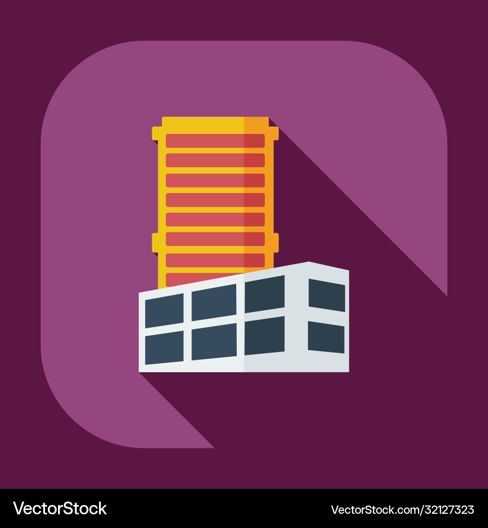Flat modern design with shadow icons building Vector Image
