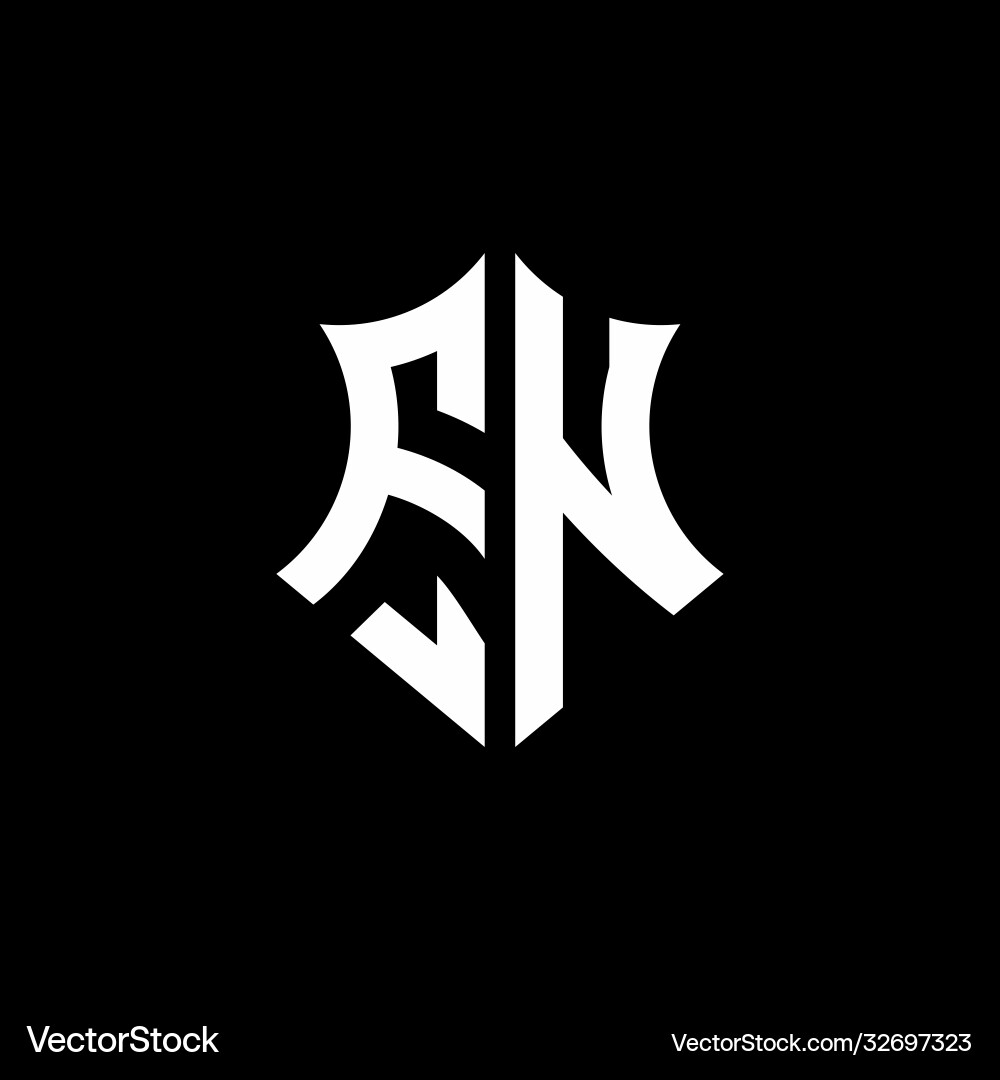 Fn monogram logo with a sharp shield style vector image