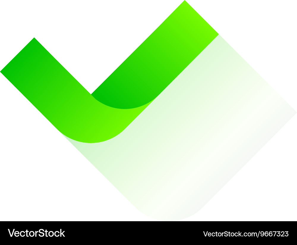 Green Checkmark Icon with Shadow Vector Image