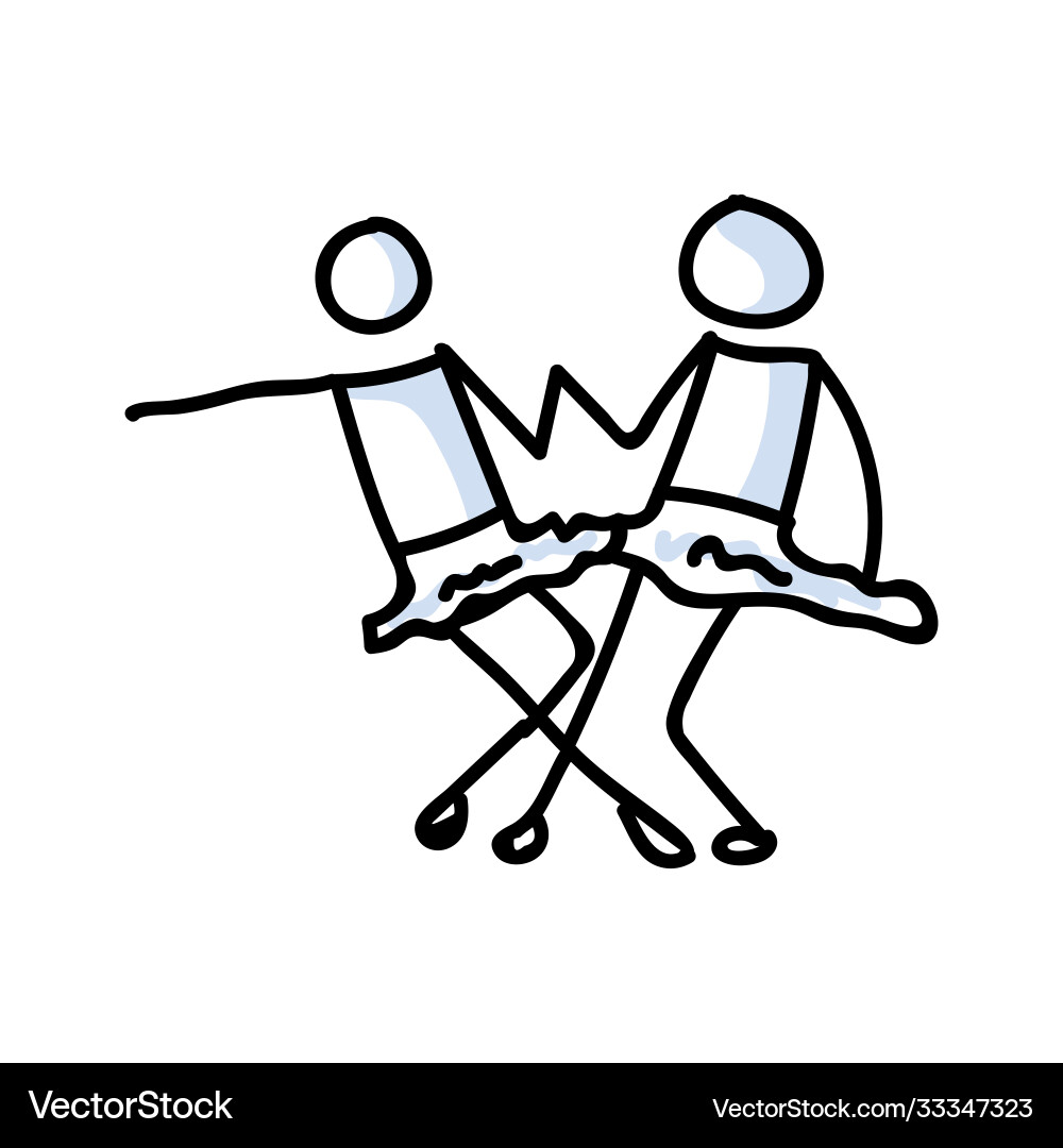 Hand drawn lesbian girl stickman ballet dancer Vector Image