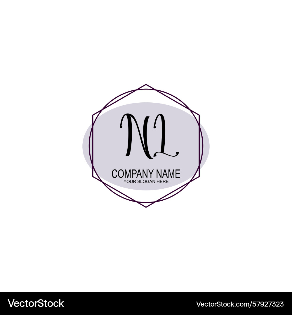 Handwriting logo concepts with initial nl Vector Image