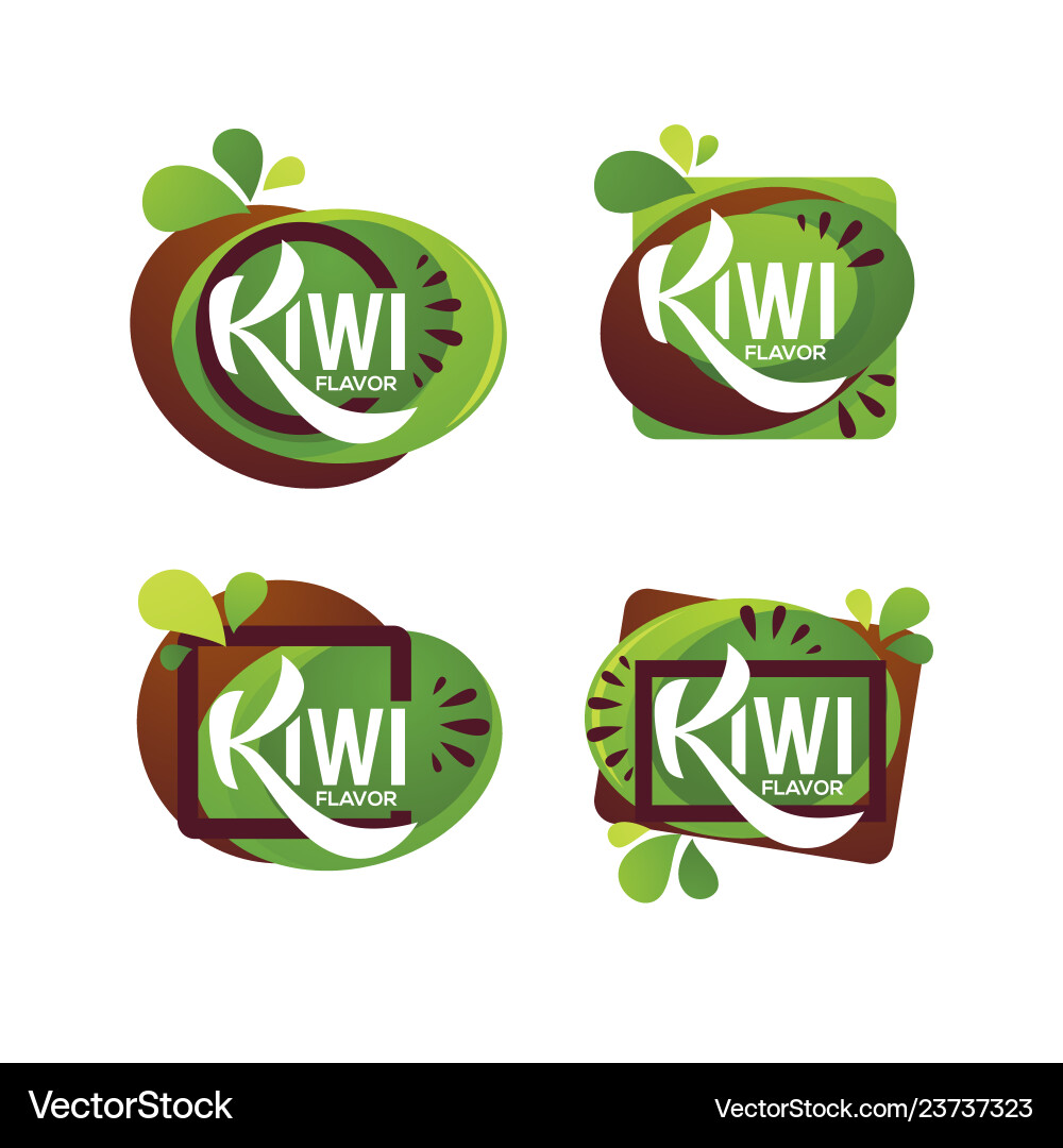 Helle Aufkleber Emblem und Logo für Kiwi Obst Helle Aufkleber Emblem und Logo für Kiwi Obst vektorbild