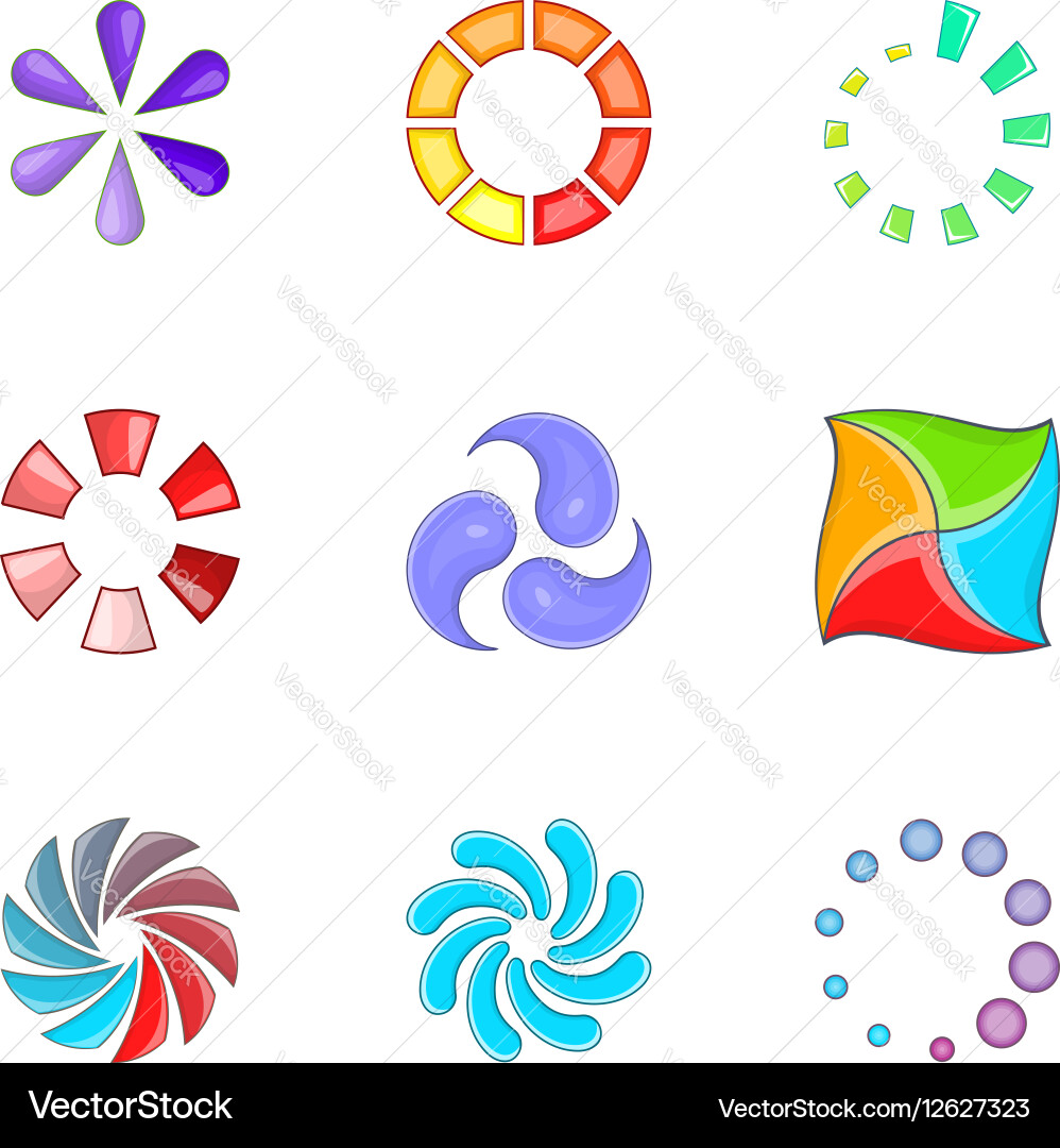 Progress loading bar icons set cartoon style Vector Image