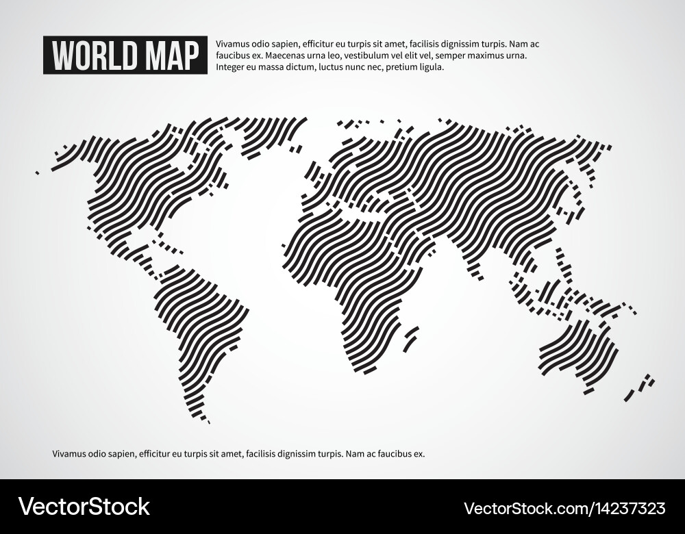 Wavy World Map - Abstract Globe Vector Image