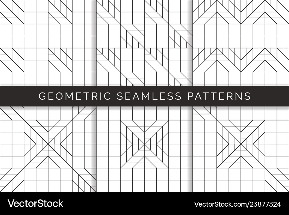 Abstract geometric seamless patterns vector image