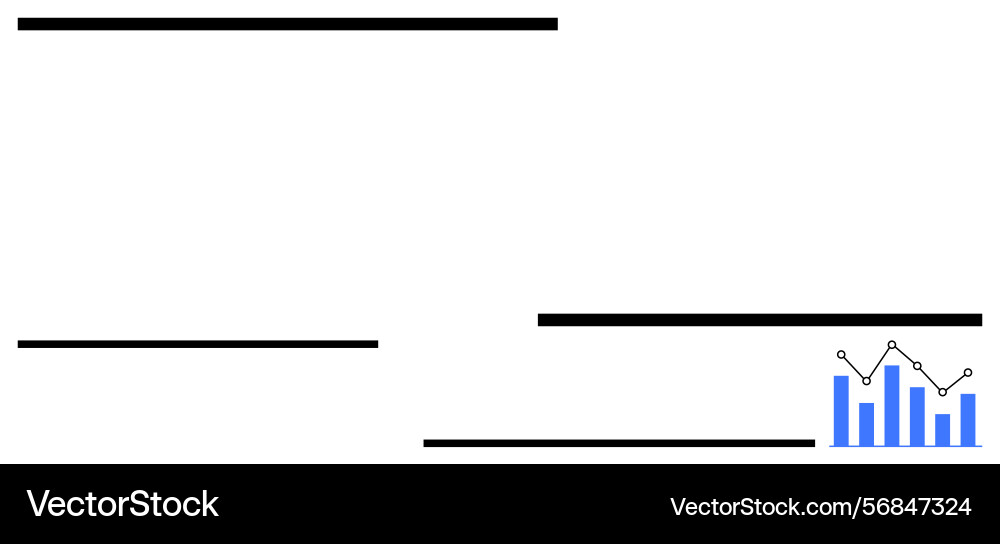 Minimalist data analysis concept with bar and line Minimalist data analysis concept with bar and line vector image