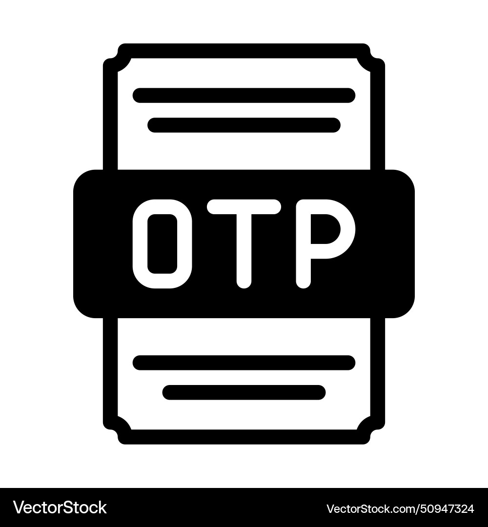 Otp spreadsheet file icon with black fill design Vector Image