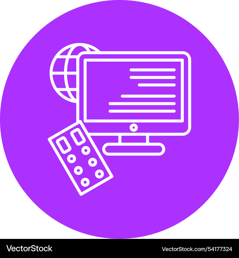 Remote access line circle icon Vector Image