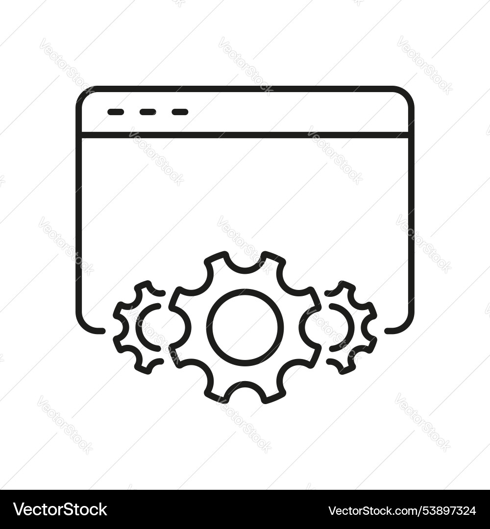 Web configuration and settings line icon Web configuration and settings line icon vector image