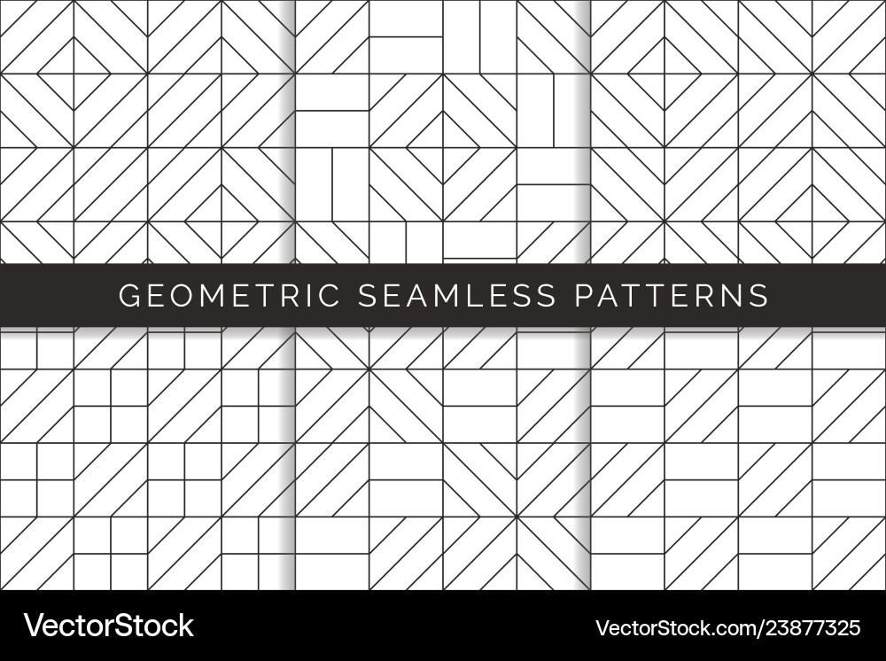 Abstract geometric seamless patterns Vector Image