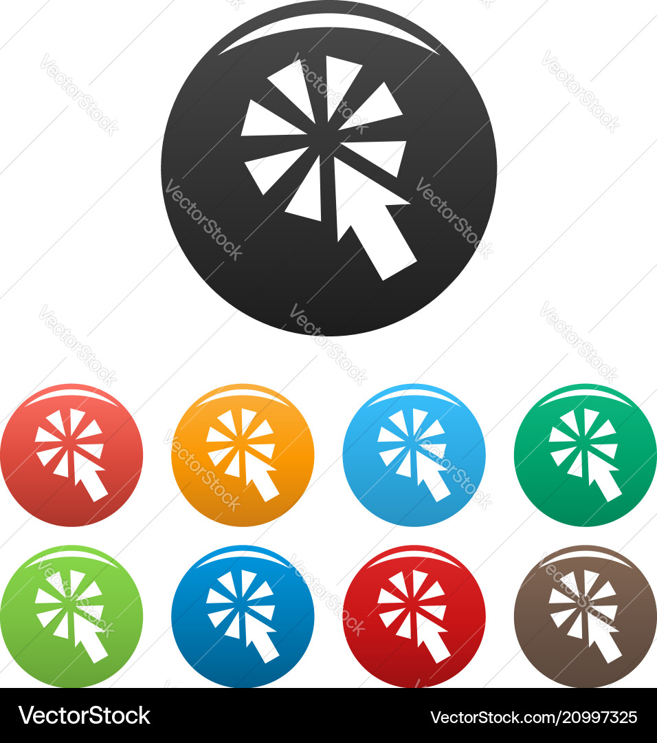Cursor interactive click icons set color Cursor interactive click icons set color vector image