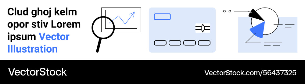 Data analysis process with charts magnifying Data analysis process with charts magnifying Vector Image