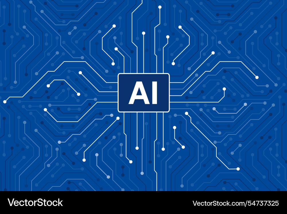 Microchip in the circuit board artificial Microchip in the circuit board artificial vector image