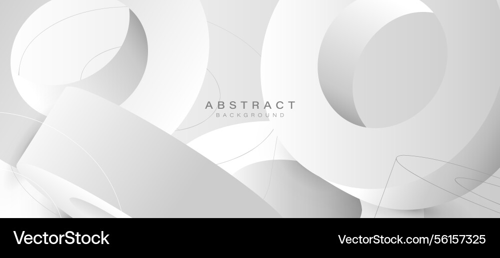 Minimal white abstract background with curved 3d Minimal white abstract background with curved 3d vector image