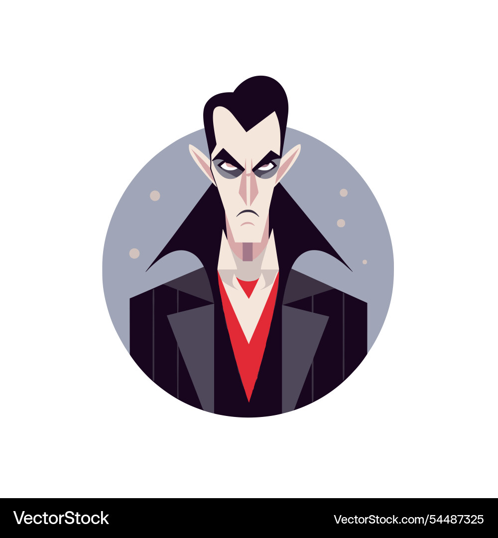 Mysterious character with sharp features and dark Mysterious character with sharp features and dark Vector Image
