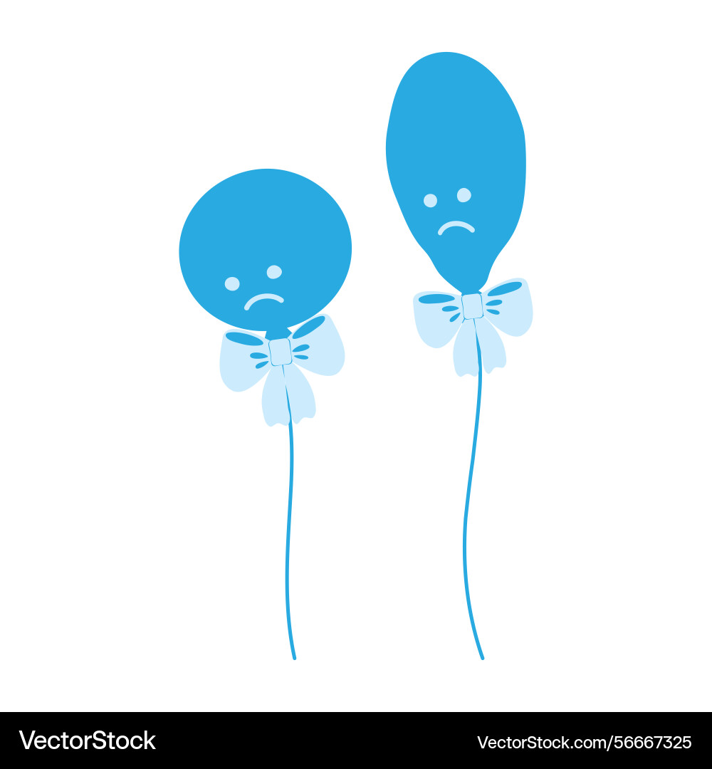 Round and deflated balloon on string with tied Round and deflated balloon on string with tied Vector Image