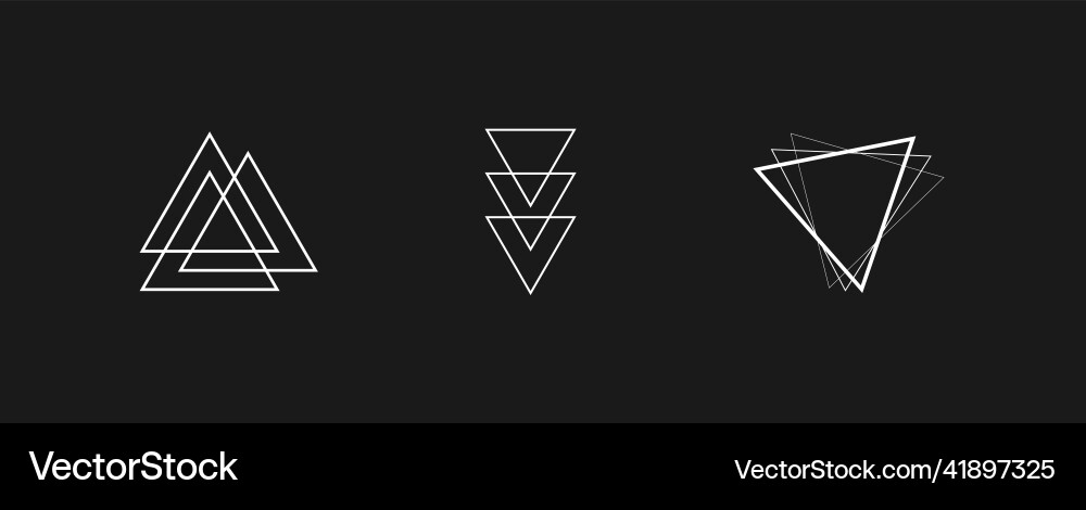 Set of retrowave design elements triangles Set of retrowave design elements triangles vector image