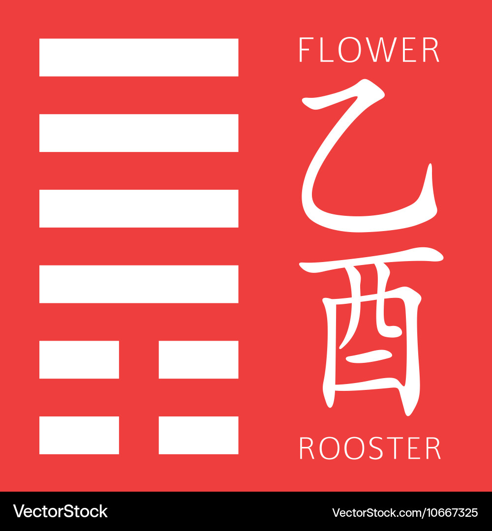 Symbol of i ching hexagram Royalty Free Vector Image