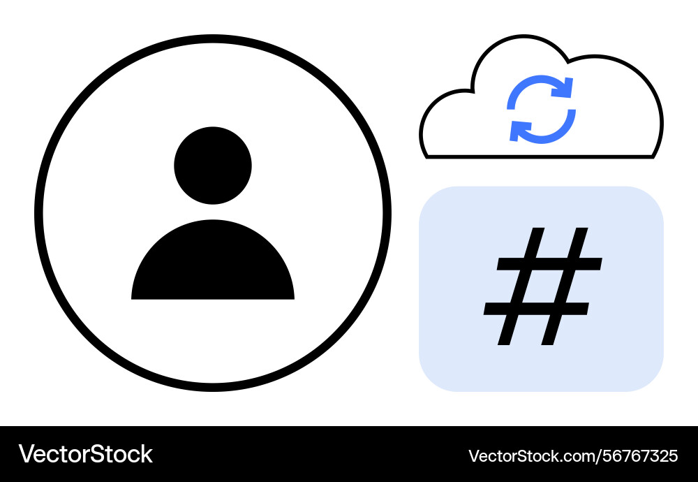 User profile cloud sync and metadata tag feature Vector Image