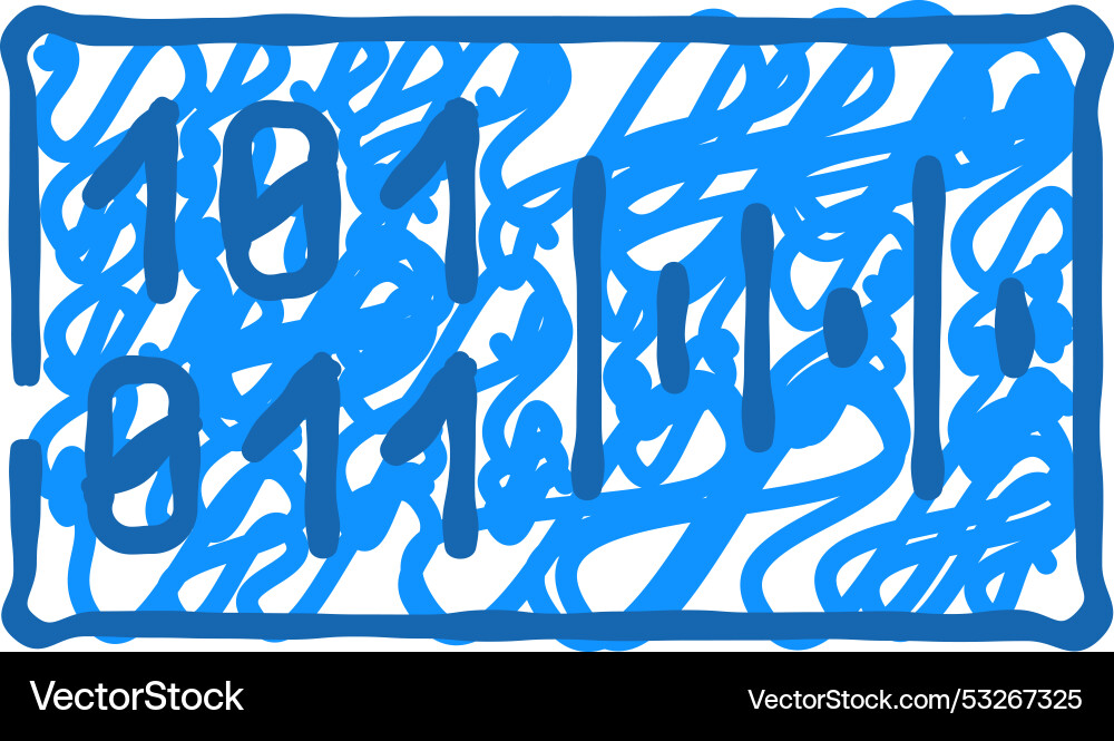 Voice binary code icon doodle Vector Image