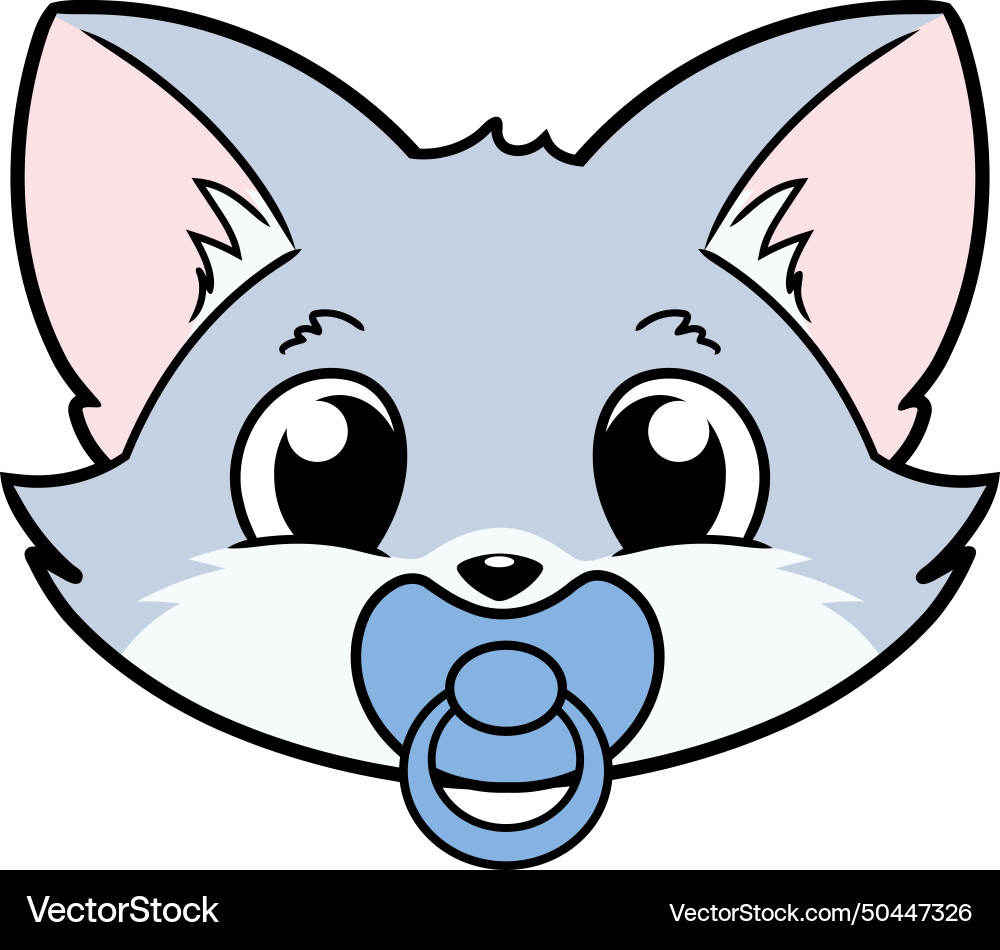 Little kitten with dummy on white background Vector Image