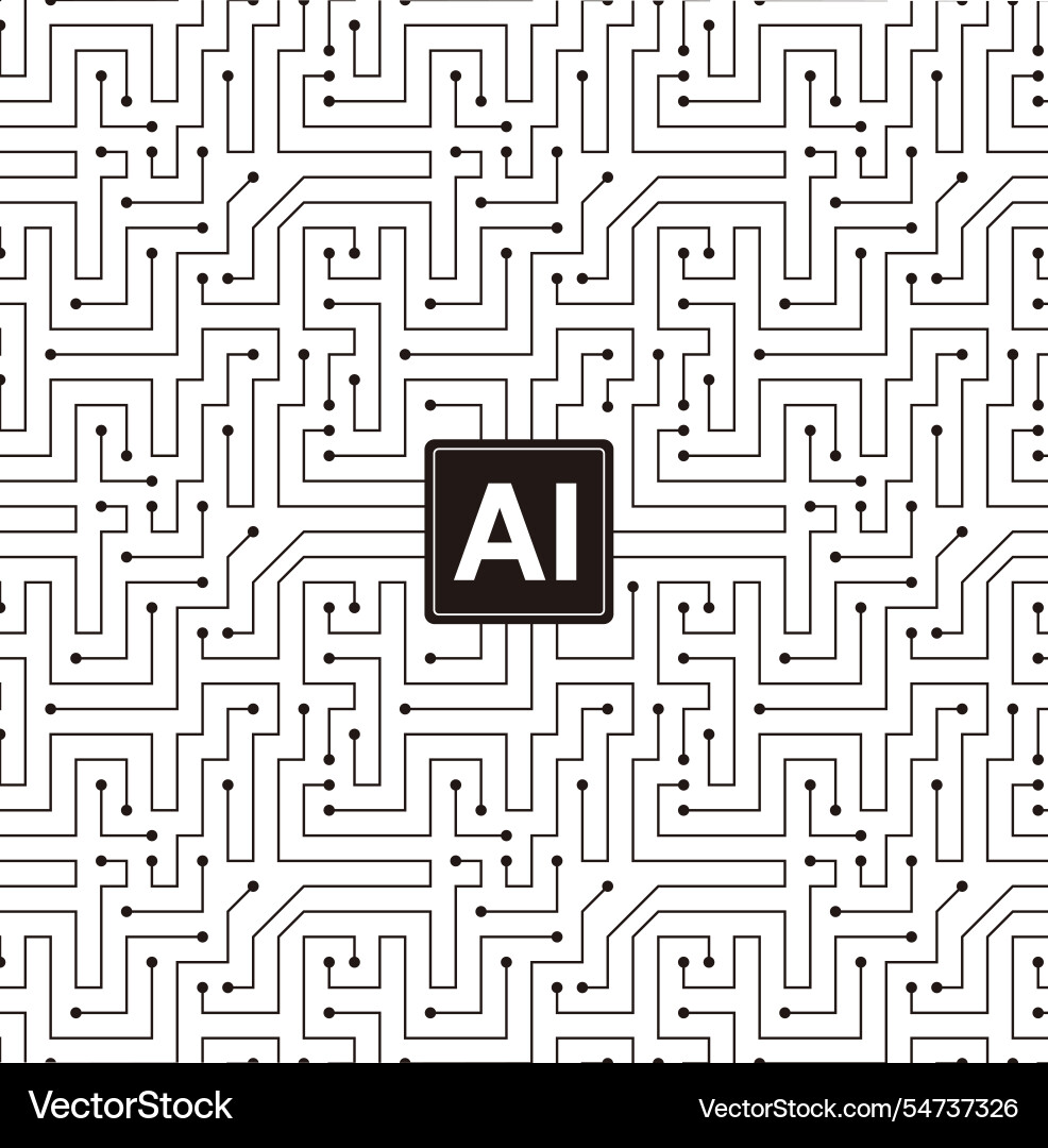 Microchip in the circuit board artificial Microchip in the circuit board artificial vector image
