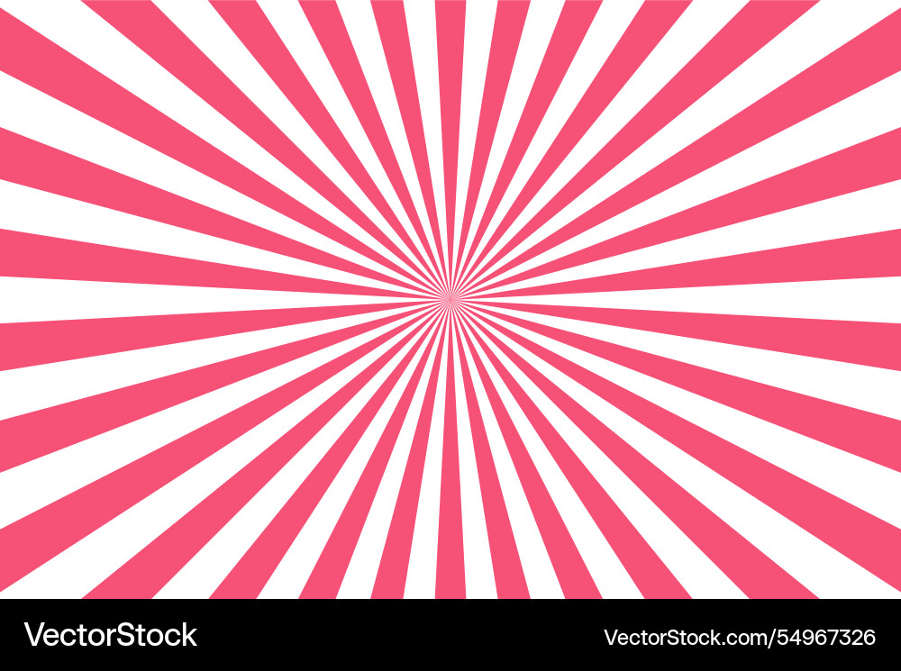 Pink sunburst pattern background with rays Pink sunburst pattern background with rays vector image