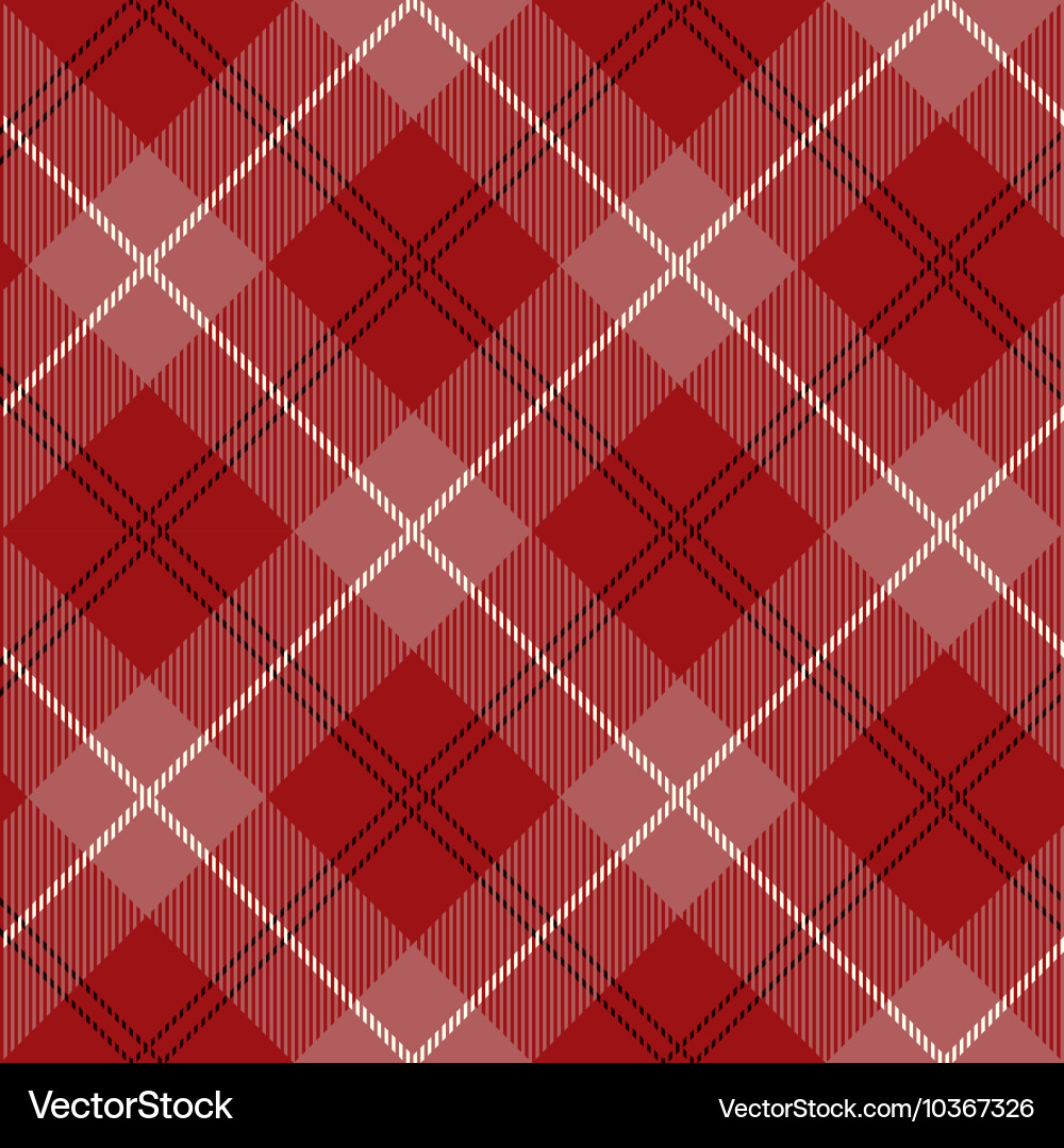 Red and White Tartan Pattern Vector Image