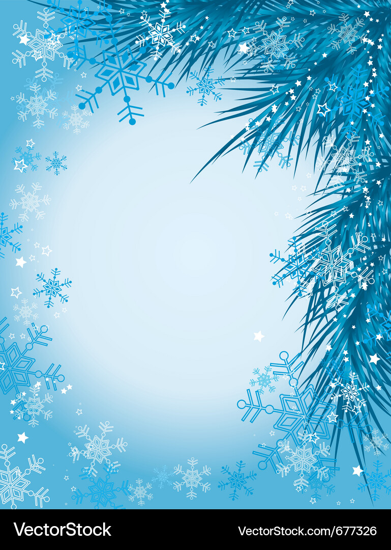 Snowflake Christmas Tree Background Vector Image