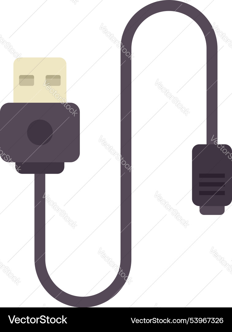 Usb cable connecting to device for data transfer Usb cable connecting to device for data transfer Vector Image