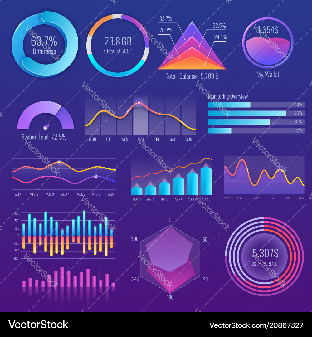 3d chart and graphic diagram with options 3d chart and graphic diagram with options vector image