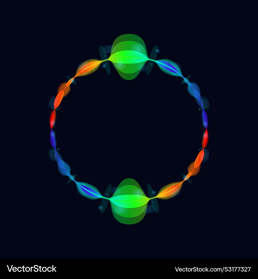 Abstract colorful sound wave element isolated vector image